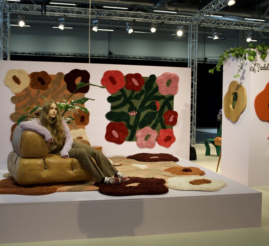 Madelen Möllard in her booth at Stockholm Furniture Fair