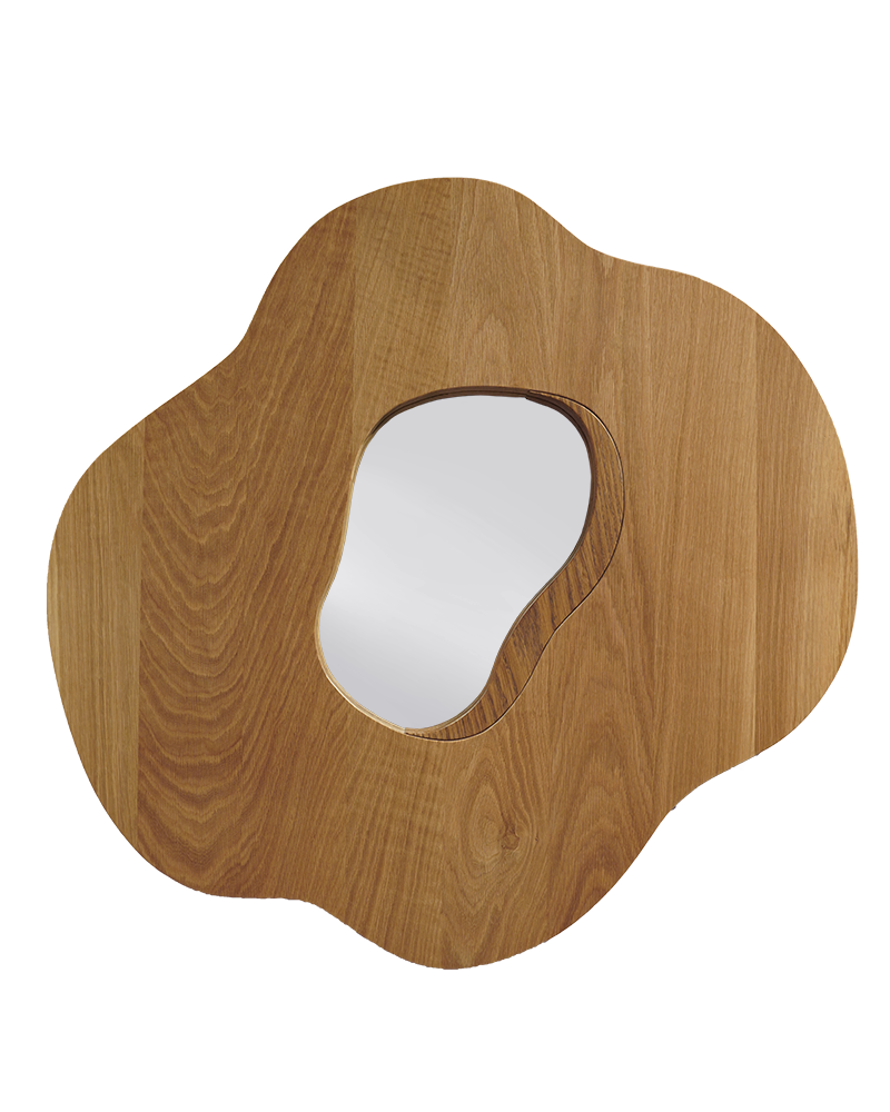 Poppy mirror in solid oak by Madelen Möllard