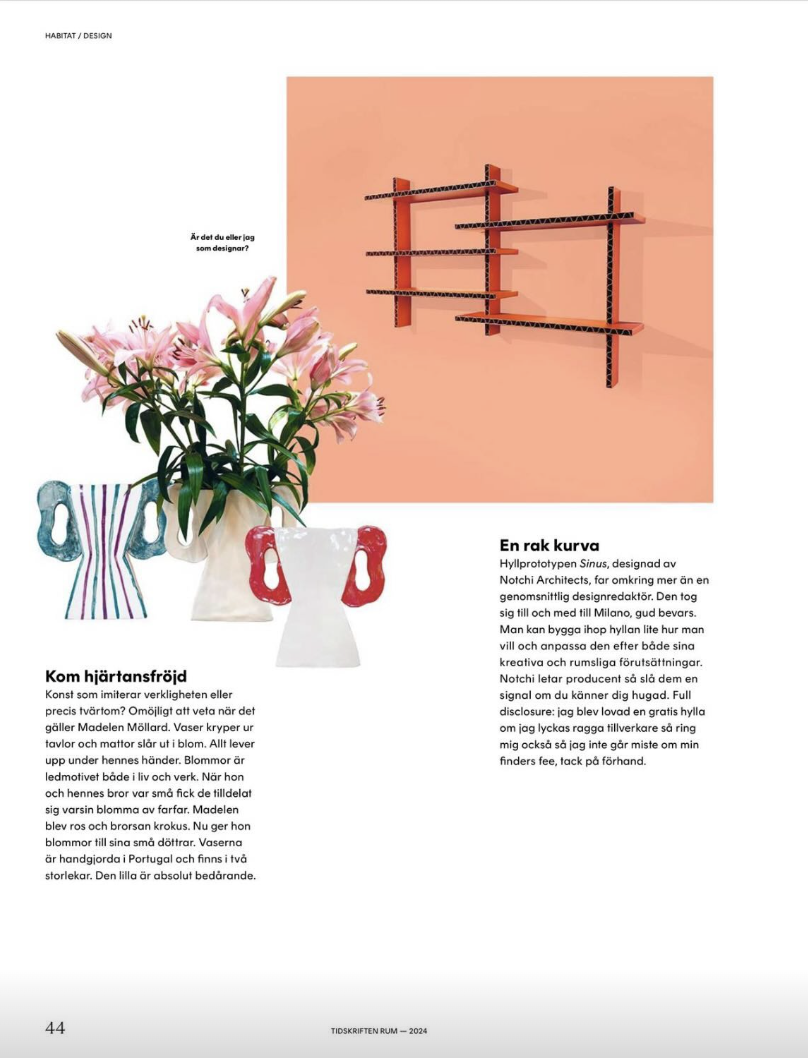 Poppy Vase by Madelen Möllard featured in magazine Tidskriften Rum