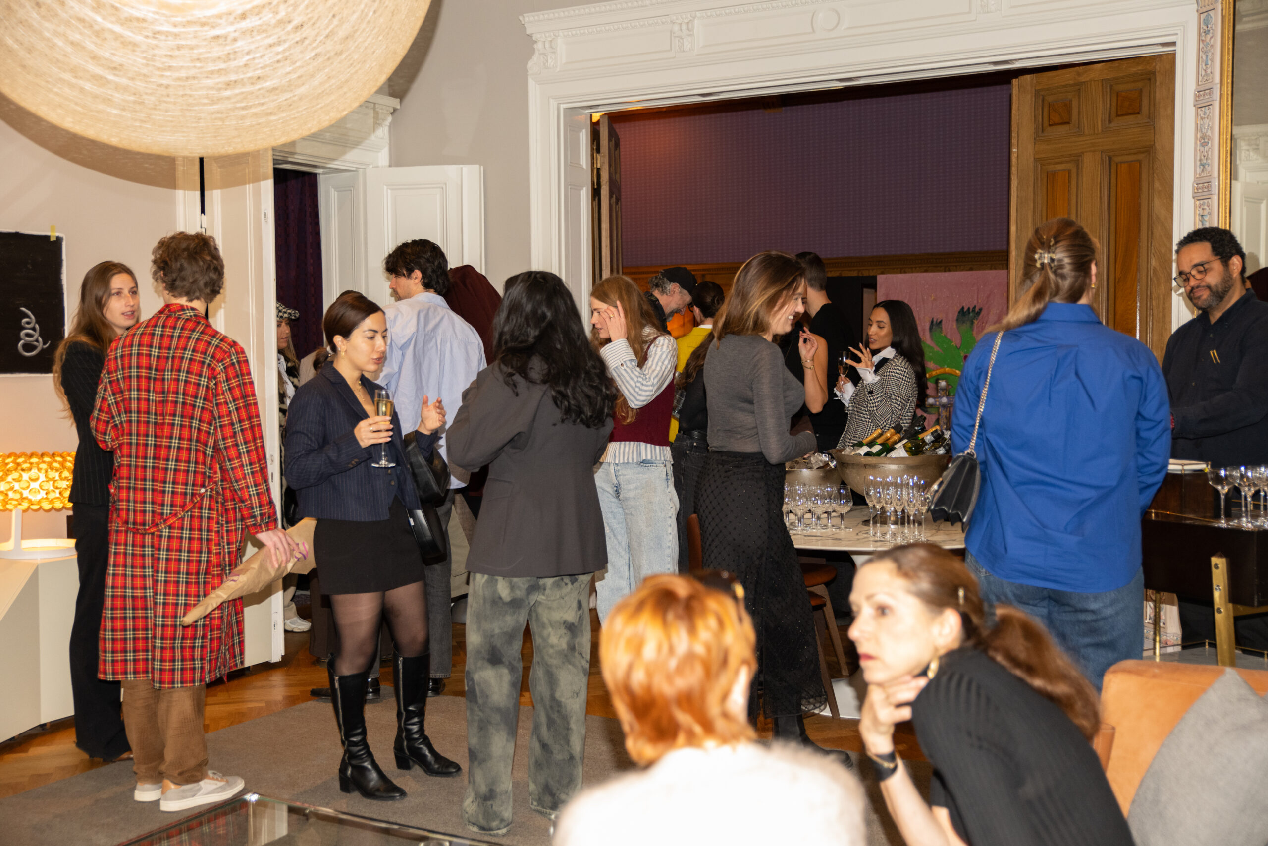 Exhibition in a hotel suite with paintings by Madelen Möllard and Robert Möllard